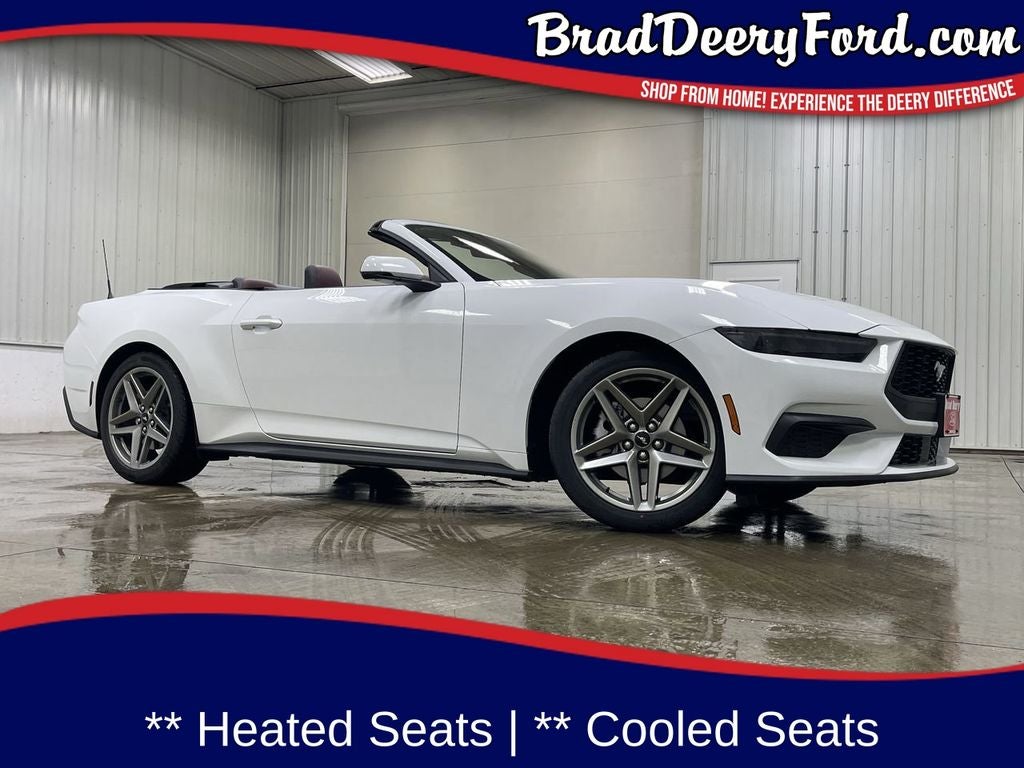 2026 Ford Mustang EcoBoost Premium in Oxford White — front three-quarter view