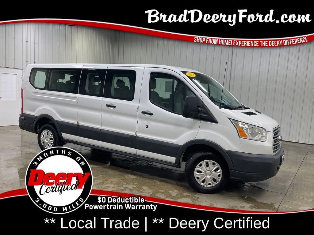 2015 Ford Transit-350 XLT in Oxford White — front three-quarter view