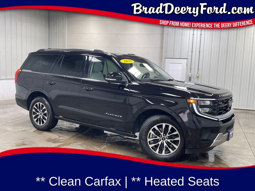 2025 Ford Expedition Platinum in Agate Black Metallic — front three-quarter view