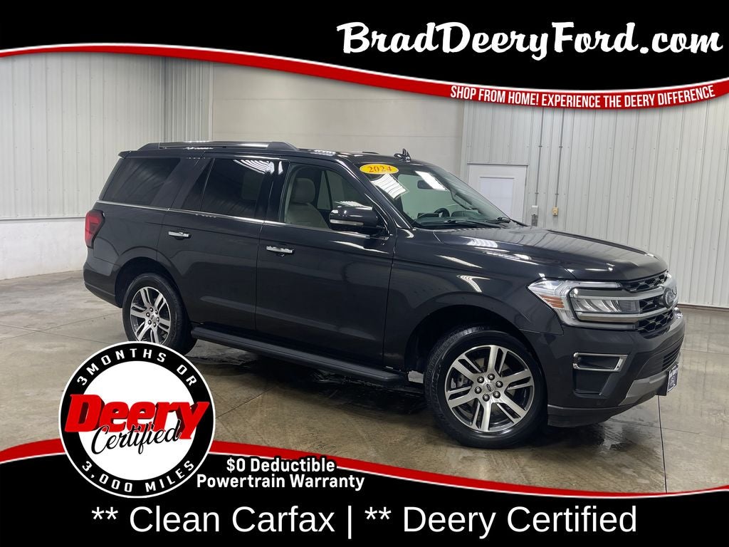 2024 Ford Expedition Limited in Dark Matter Gray Metallic — front three-quarter view