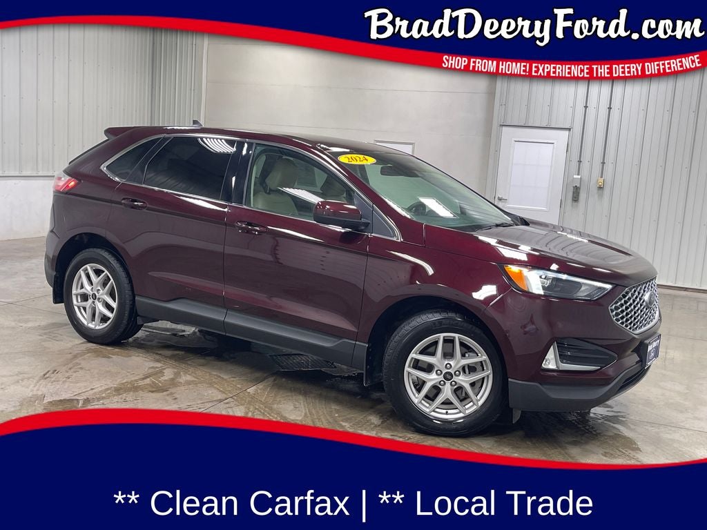 2024 Ford Edge SEL in Burgundy — front three-quarter view