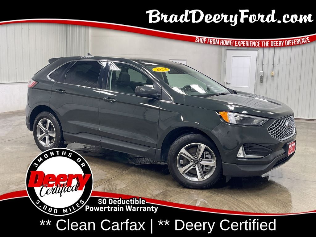 2024 Ford Edge SEL in Forged Green Metallic — front three-quarter view